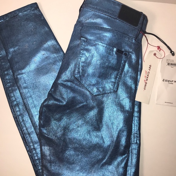Sinclair MFGRP Blue/ Silver Metallic Skinny Jeans - Picture 6 of 6